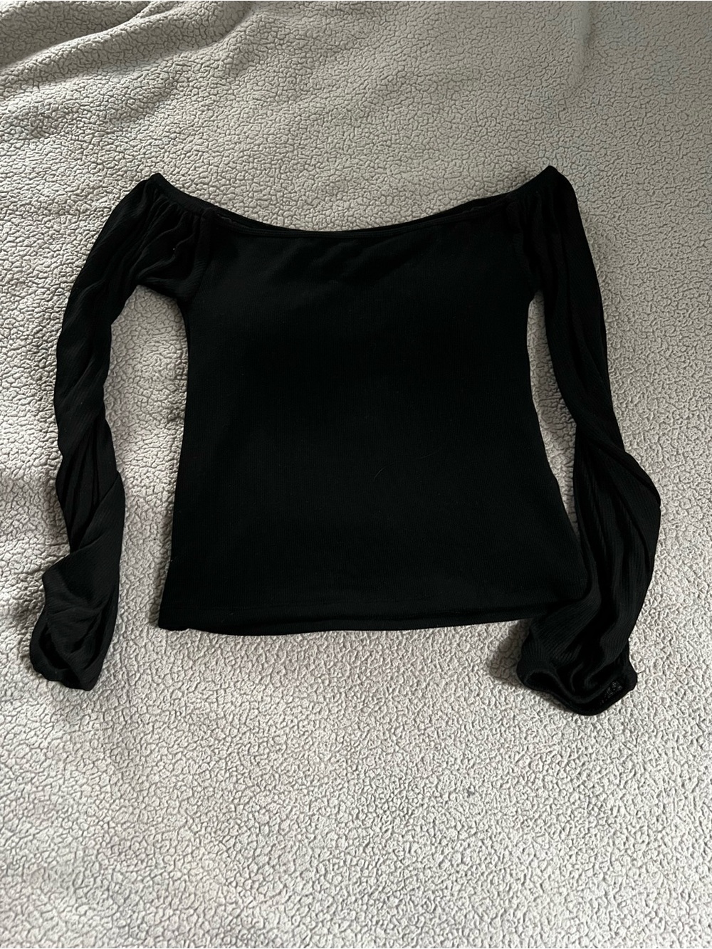 Klassy Network Black Off-Shoulder Long Sleeve Top
